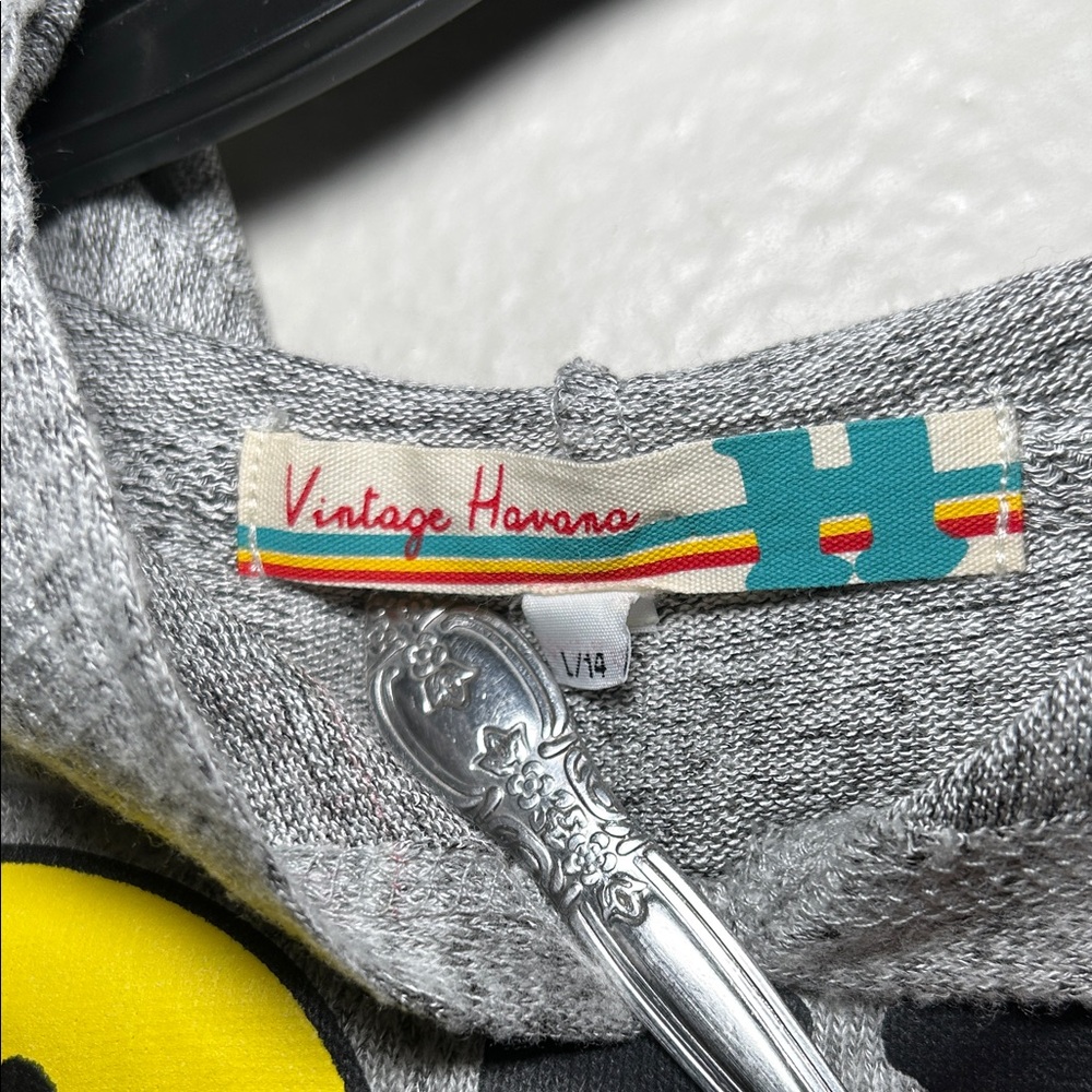 Vintage Havana Gray Hoodie with Yellow Smiley - Picture 2 of 8